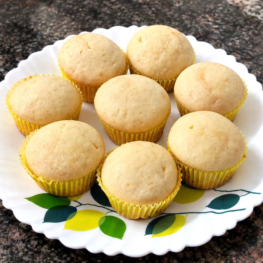 Plain vanilla muffins on a plate